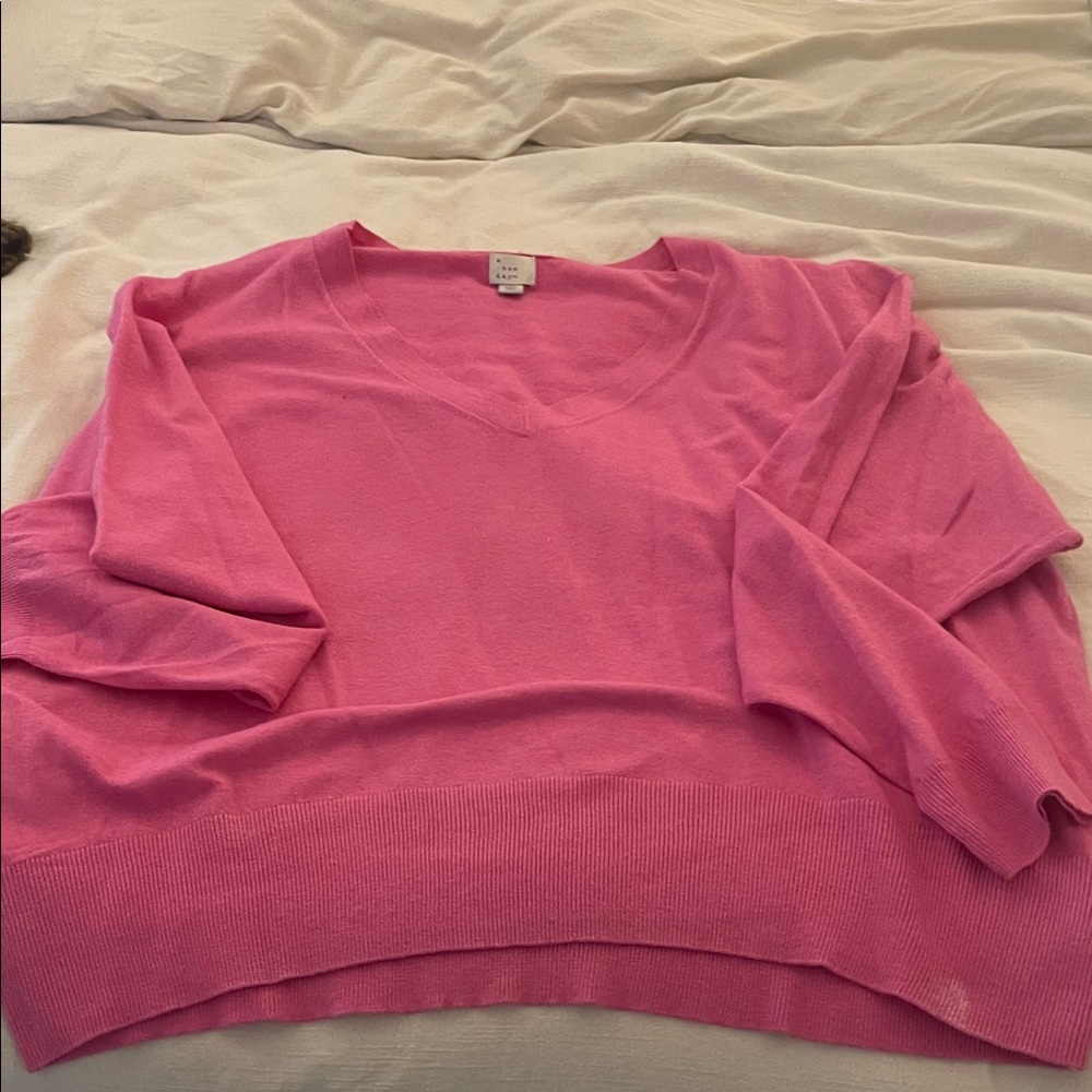 a new day Bright Pink V-Neck Sweater